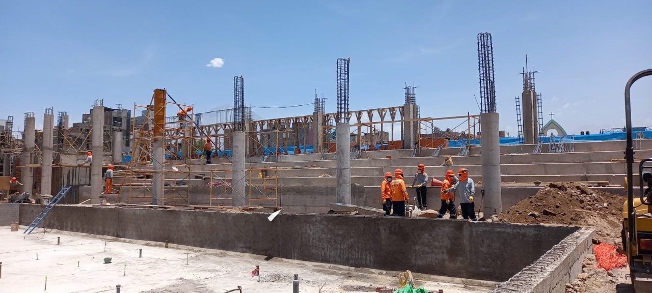 Obras en colegio San Luis Gonzaga con 90% de avance