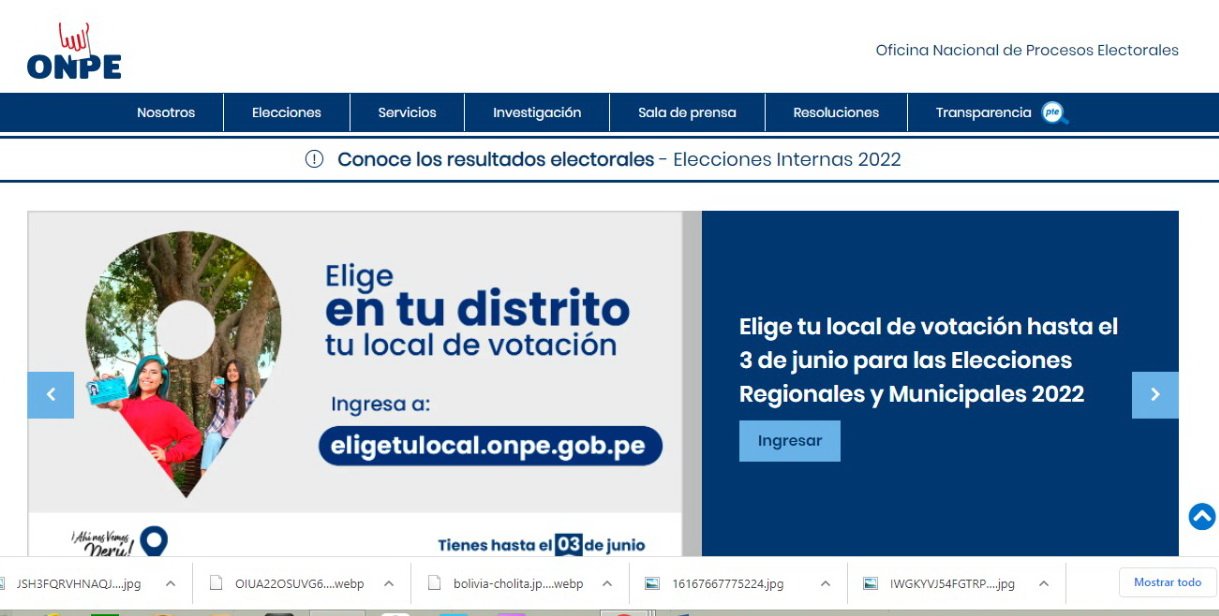 ONPE habilita plataforma para elegir local de votación