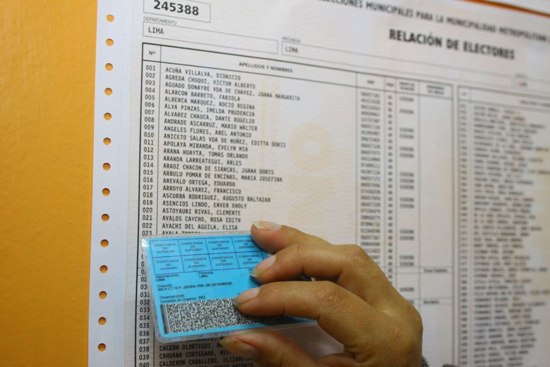 Reniec entregó lista con 18,851 votantes fallecidos en padrón