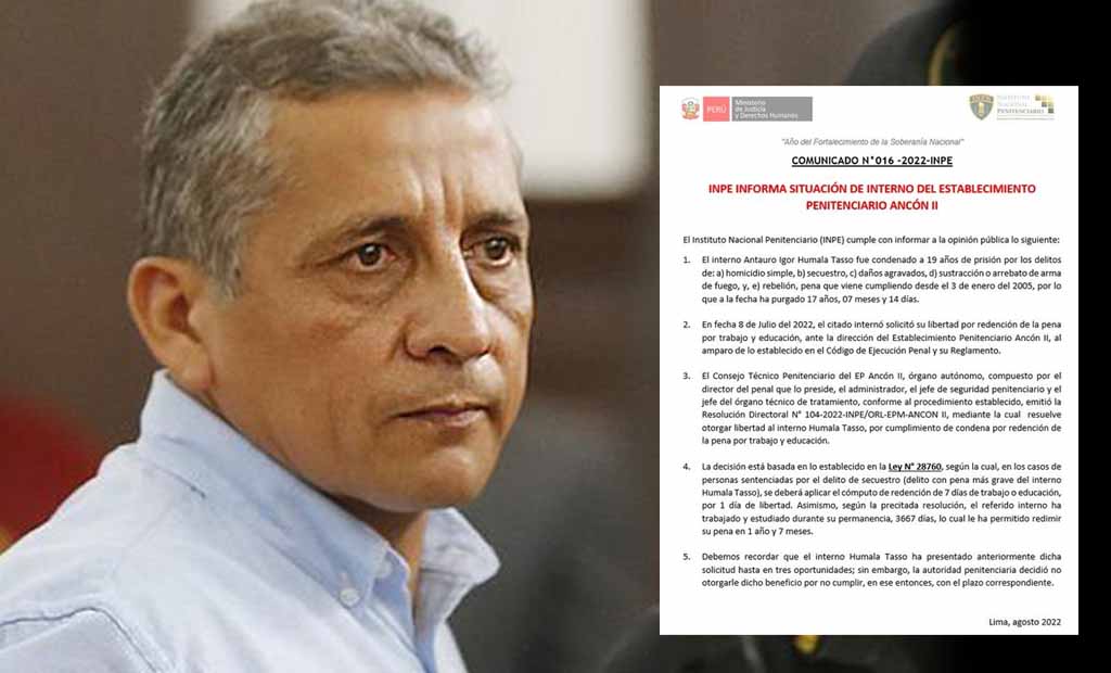 INPE resolvió otorgar la libertad a Antauro Humala