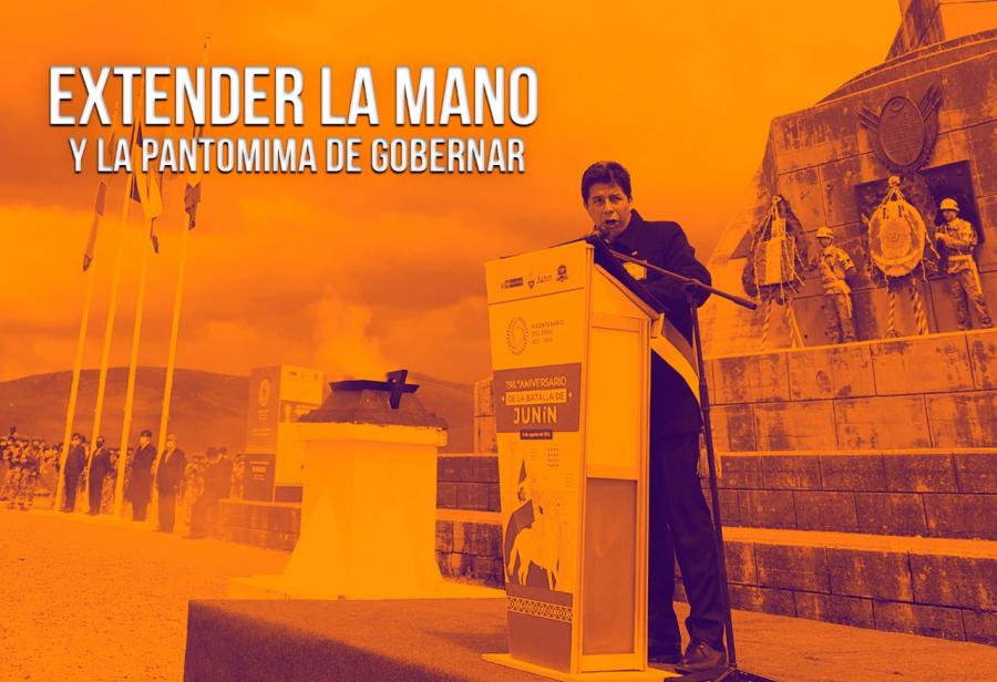 Extender la mano y la pantomima de gobernar