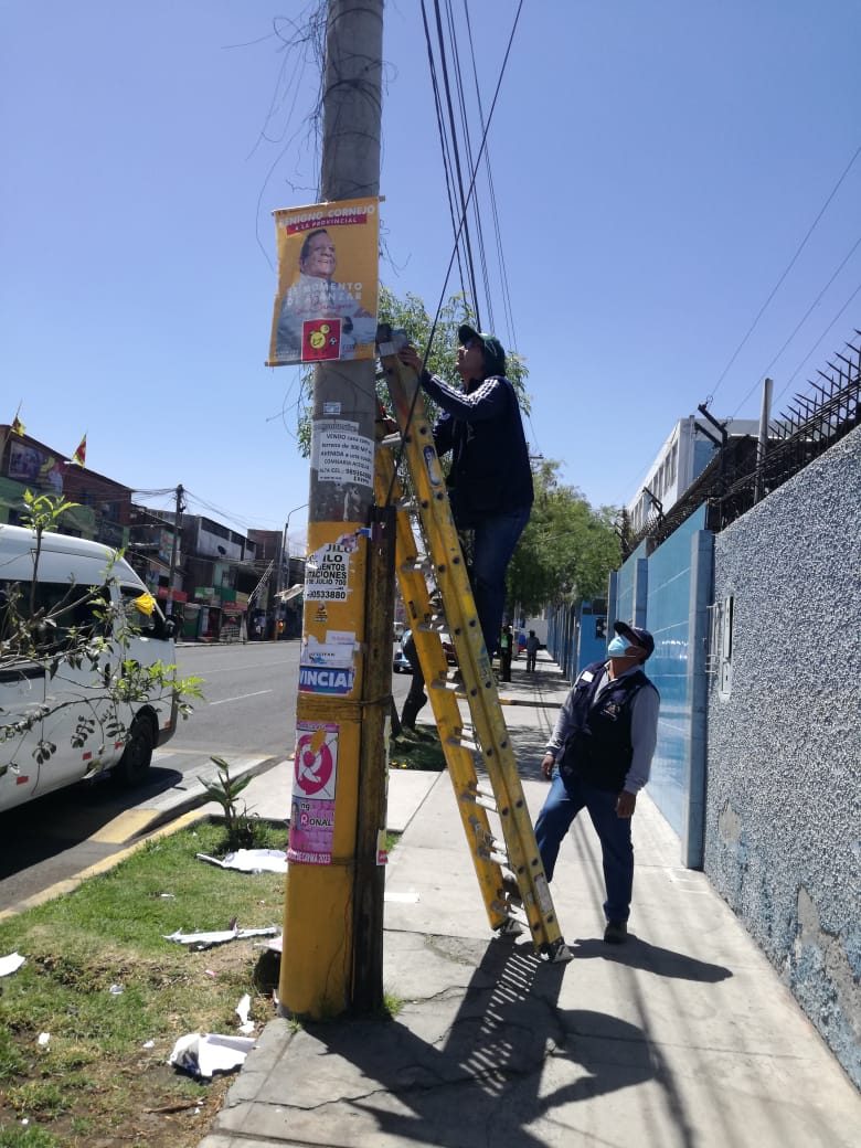 Exhortan a candidatos y movimientos políticos a retirar propaganda electoral en Cayma