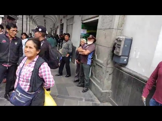 Protestas en el centro de Arequipa.