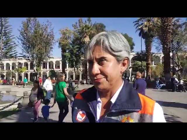 Declaraciones la jefa del COER, Guadalupe Suclla, por alerta por el volcán Sabancaya