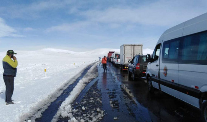 Sierra sur soportará hoy lluvia, nieve y granizo de moderada intensidad