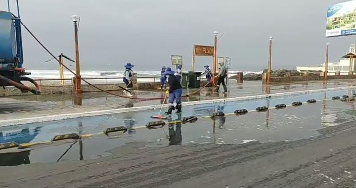 Limpian muelle y zona de caminería de Mollendo por actividades de San Pedro y San Pablo