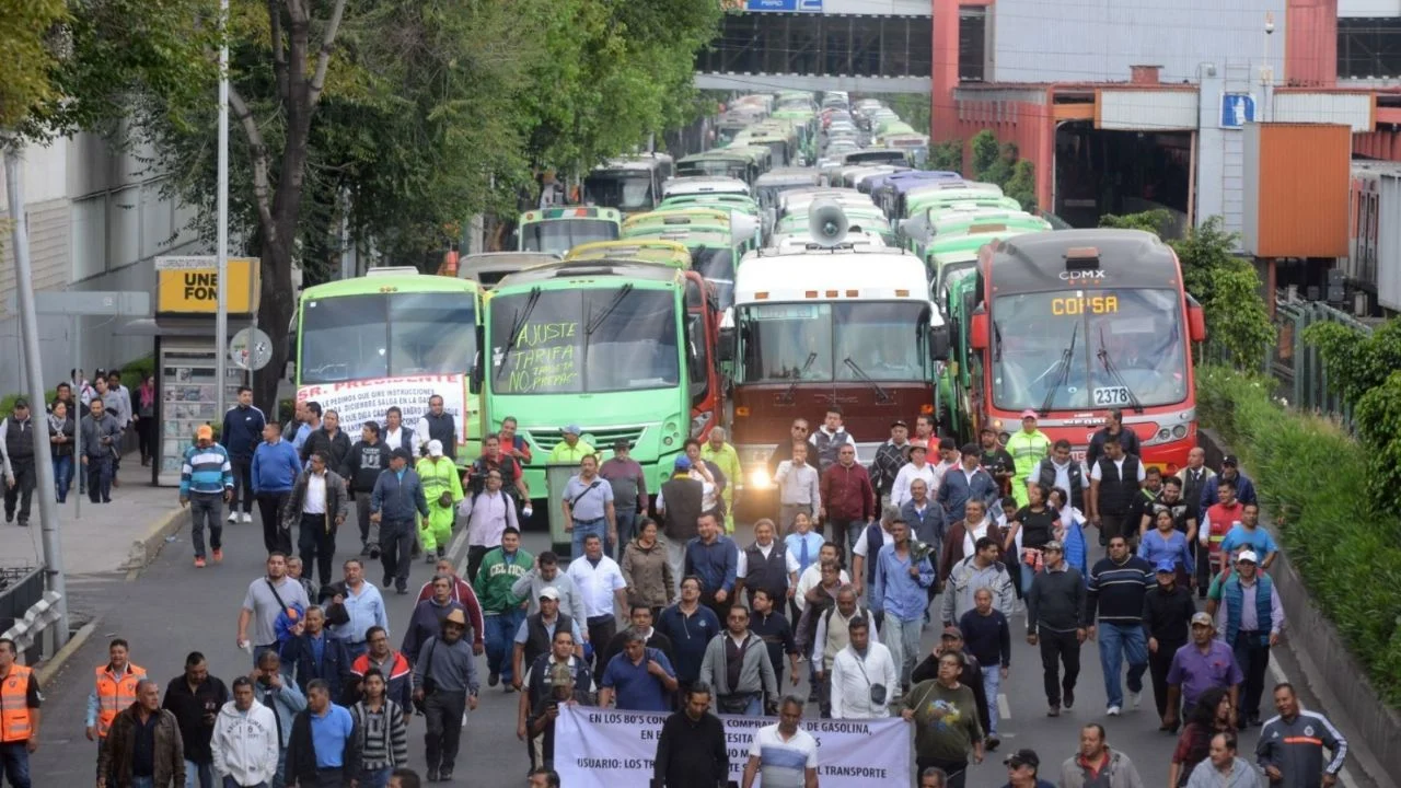 Protestas por transporte en Mexico