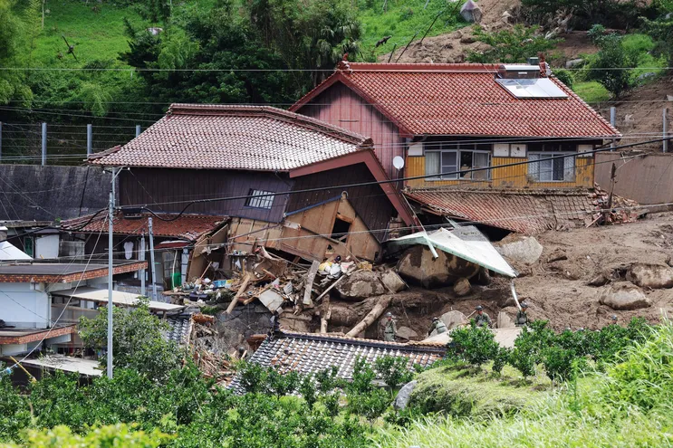 Las lluvias récord que están azotando el sudoeste de Japón desde el fin de semana