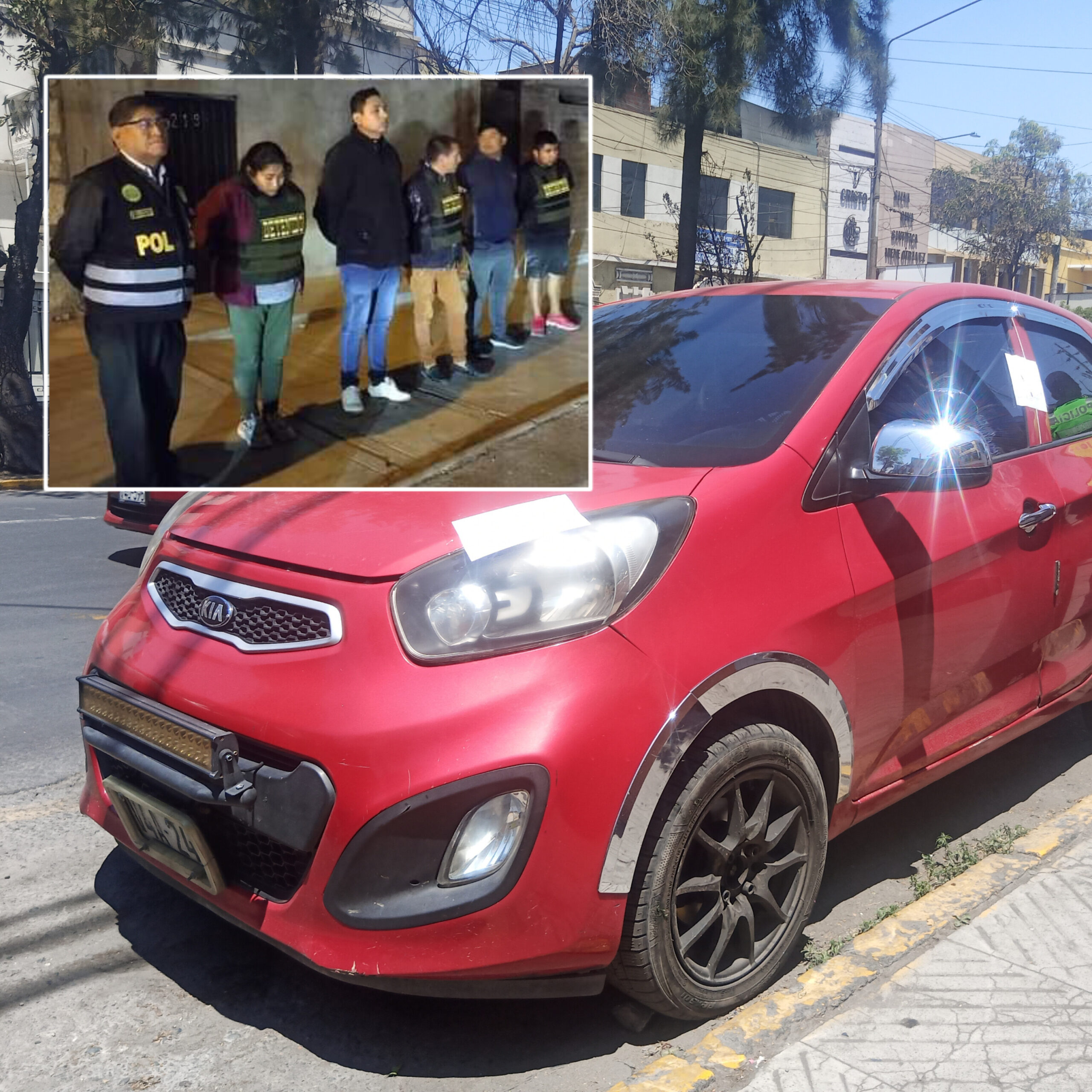 Incautan Kia rojo que participó en 7 robos