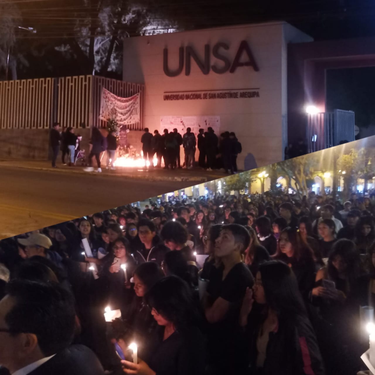 Cientos de estudiantes de la UNSA realizan vigilia en solidaridad con «Ana»