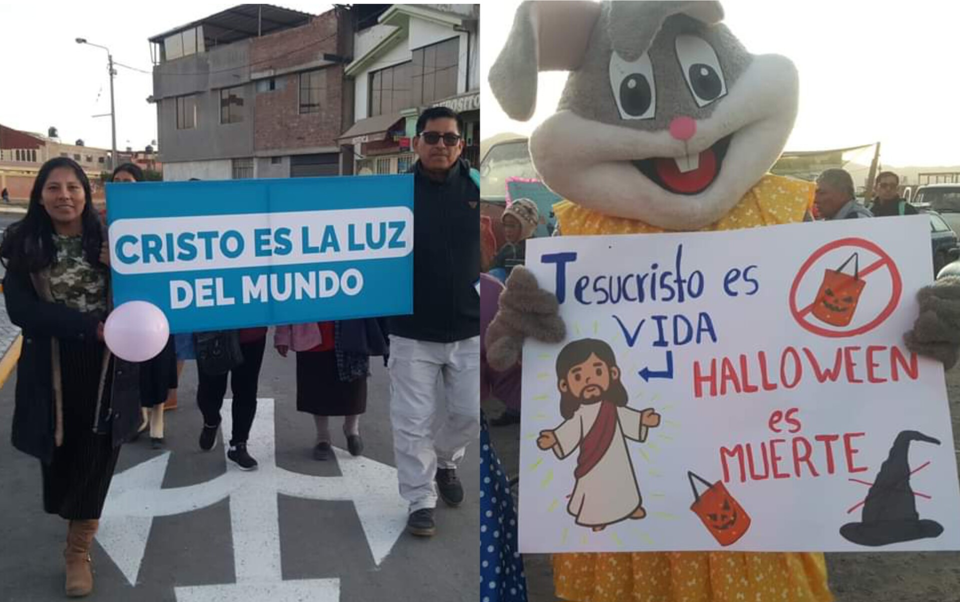 Grupos cristianos de Arequipa protestaron en contra de Halloween