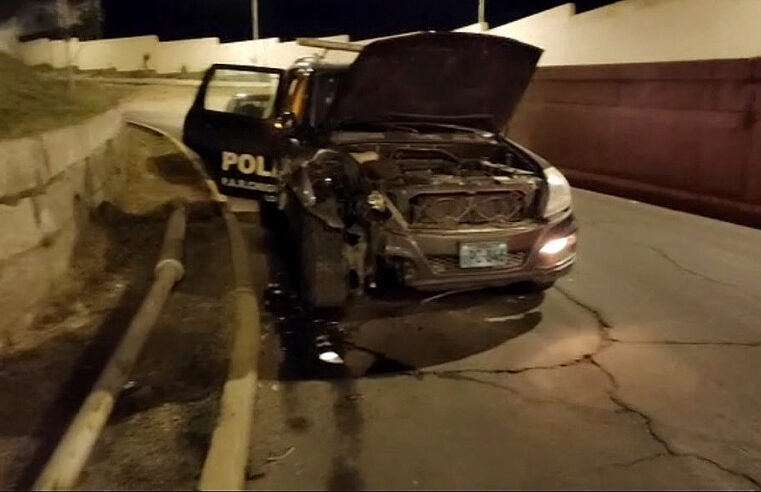 Patrullero se despista en el puente Chilina