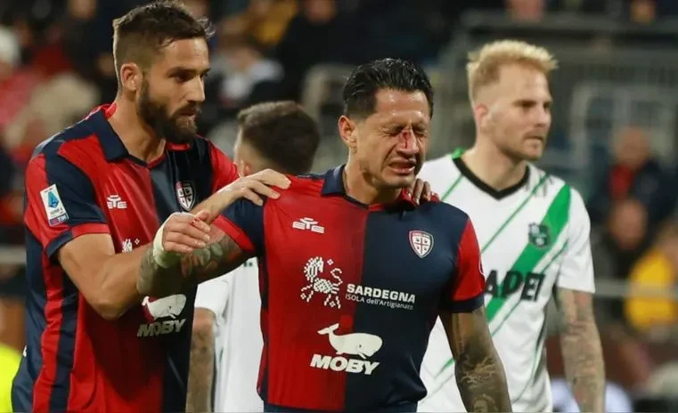 Lapadula anota  pero recibe fuerte patada en el rostro