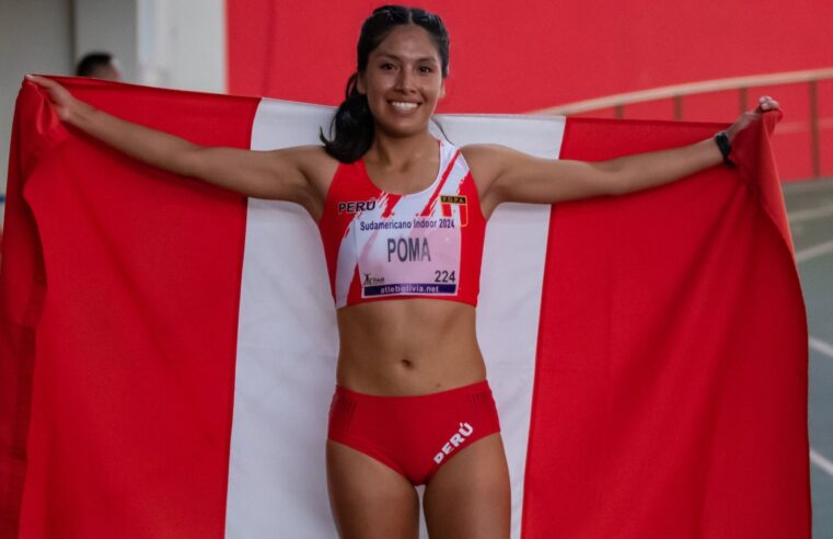 Atleta Anita Poma gana medalla de oro en Sudamericano Indoor