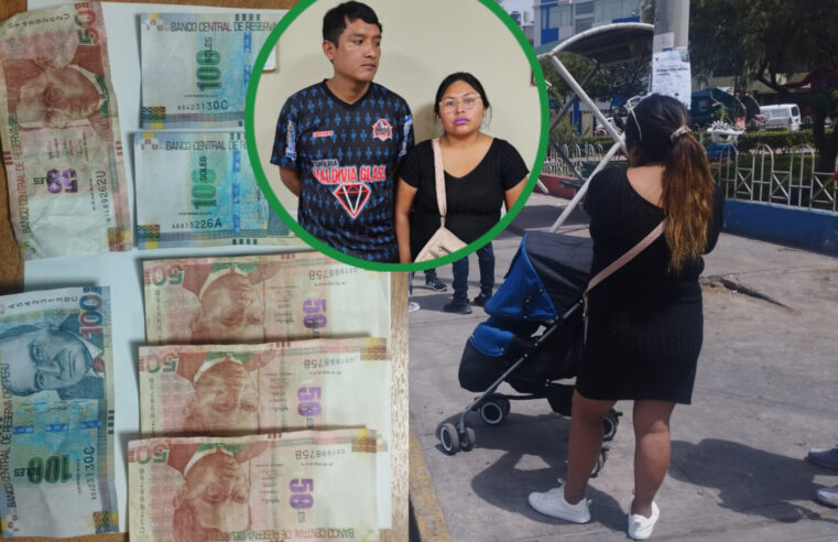 Detienen a pareja que utilizaba a su bebé para hacer circular billetes falsos