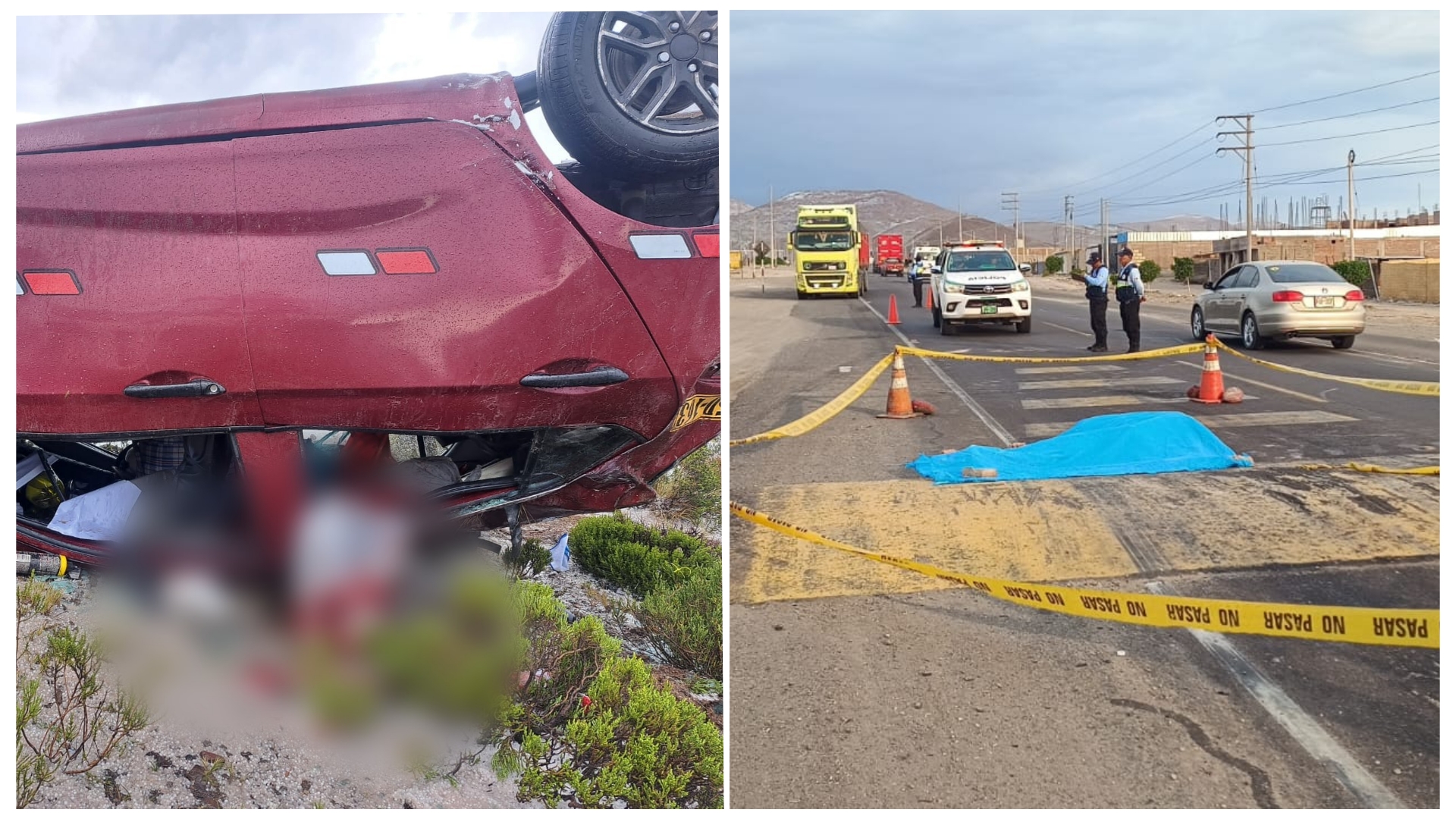 Un fallecido y cuatro heridos deja atropello y volcadura de vehículo