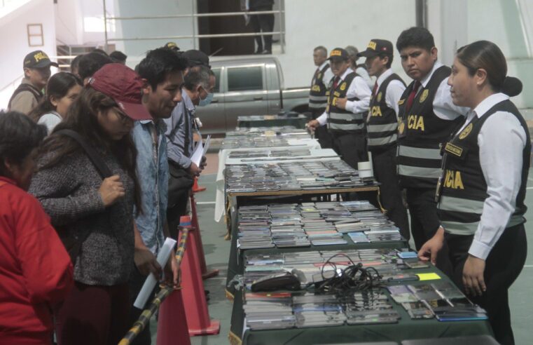 Exhibición de celulares robados continuará hasta el jueves 11