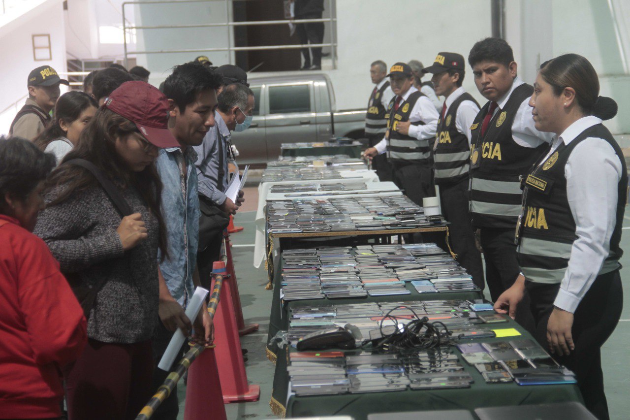 Exhibición de celulares robados continuará hasta el jueves 11