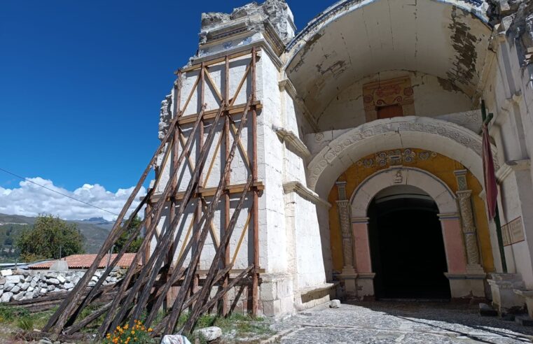 Iniciarán apuntalamiento en templos dañados en Caylloma a fin de mes