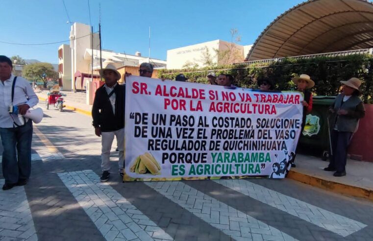 Pobladores de Yarabamba protestan por retraso en obras de vaso regulador