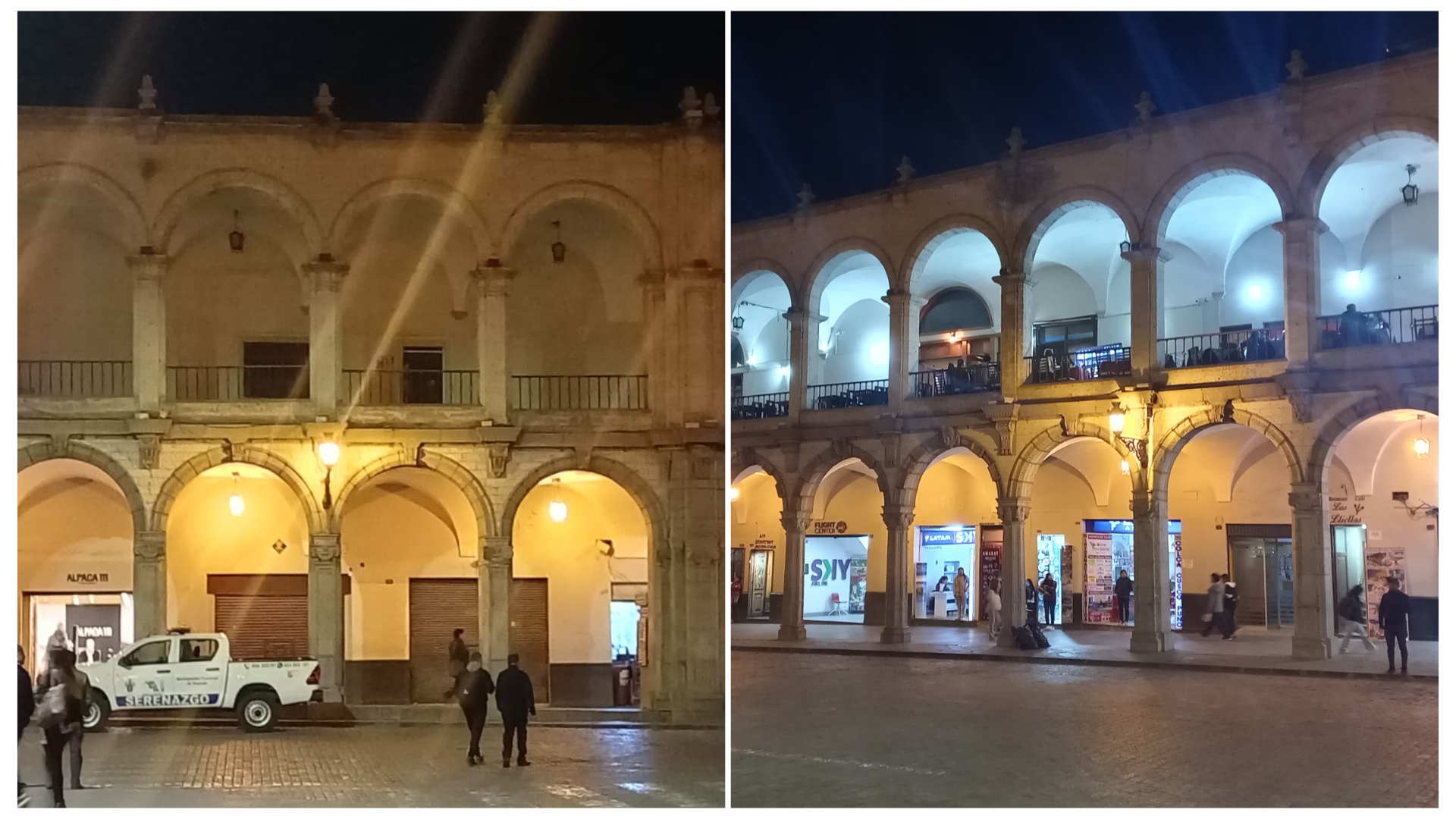 Iluminación de los portales y la catedral es deficiente a poco del aniversario de Arequipa