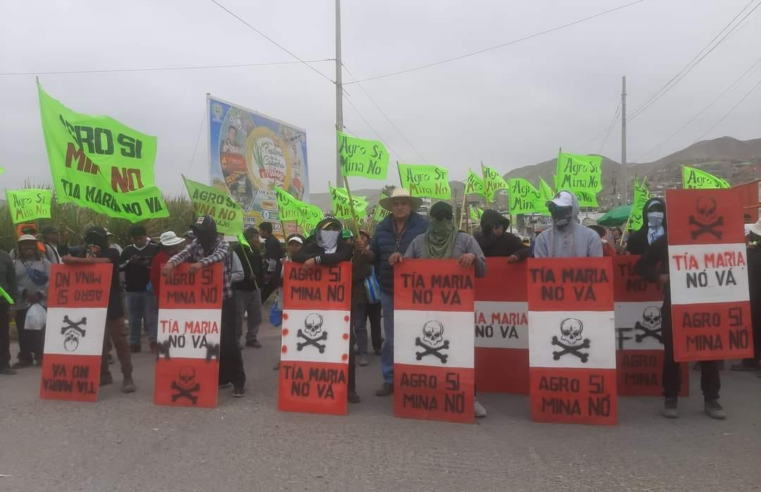 Con la reaparición de ‘Espartambos’ cerró el primer día de paro contra Tía María