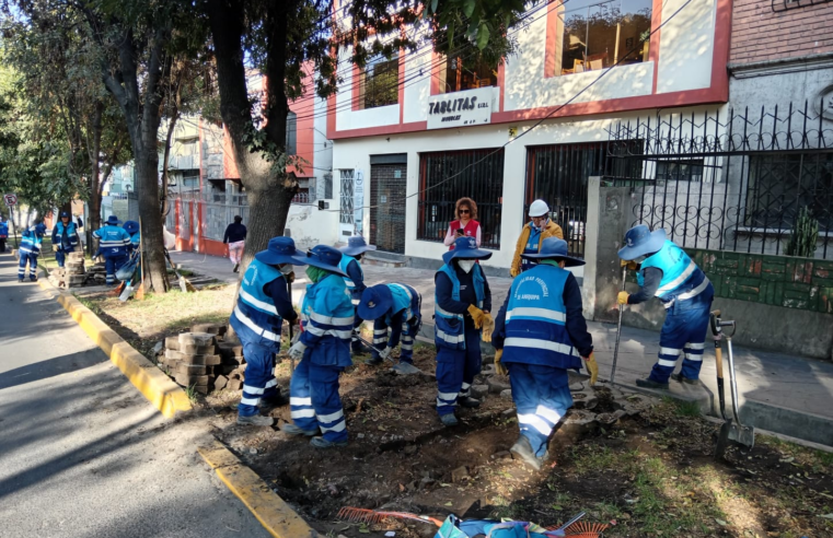 Recuperan áreas verdes de la avenida La Paz