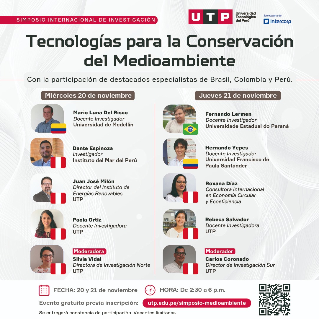 UTP organiza Simposio Internacional de Investigación sobre tecnologías para la conservación del medioambiente