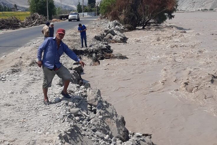 Hectárea de cultivo en Ocoña en riesgo de inundarse por deterioro de defensas ribereñas