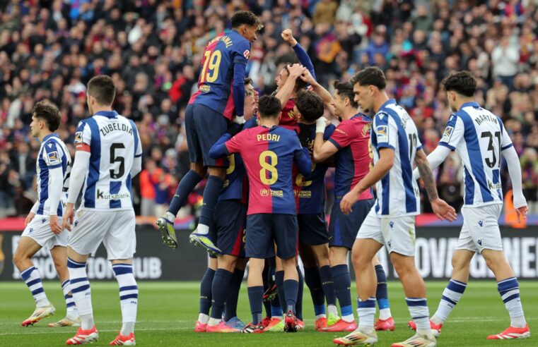 Barcelona recuperó la punta tras goleada al Real Sociedad