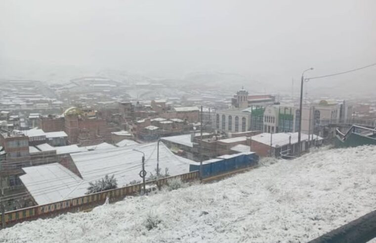 Intensa nevada en Carabaya afecta a escolares y ganaderos