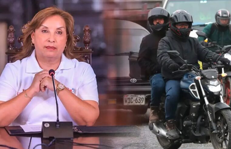 Boluarte: restricción para motocicletas busca prevenir extorsiones y sicariato