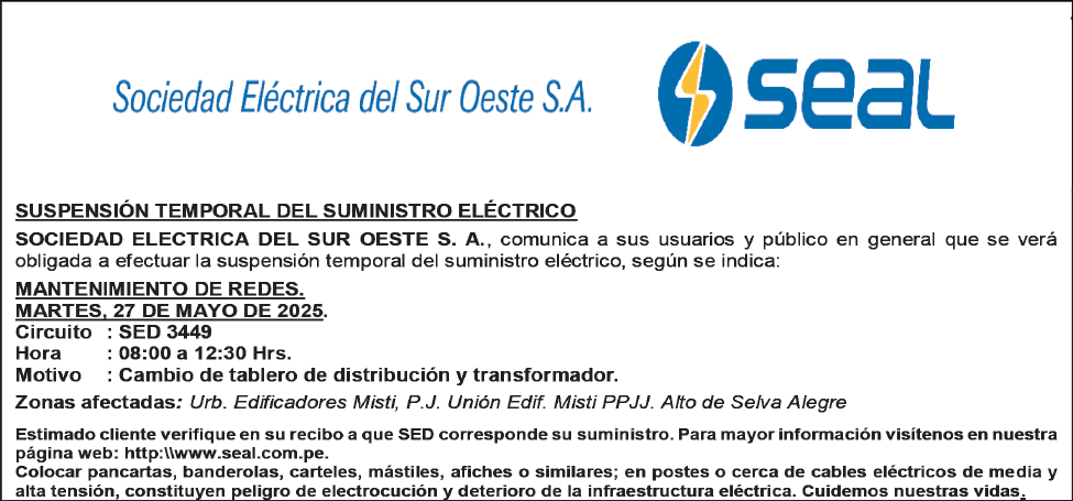 CORTE PROGRAMADO 27-05-2025