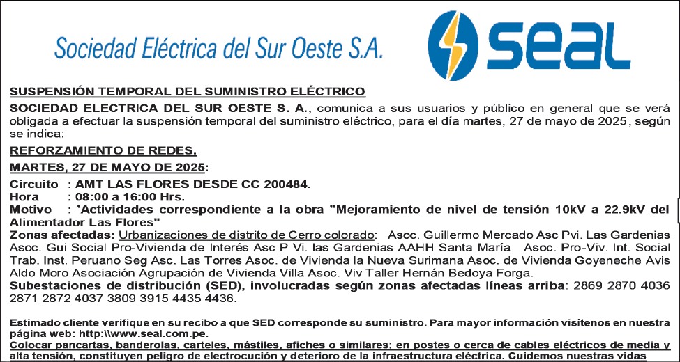 CORTE PROGRAMADO 27-05-2025