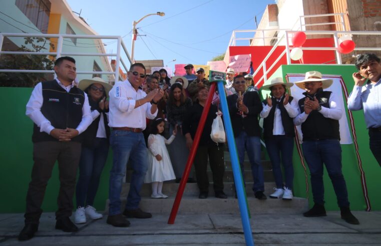 Municipio de Cayma inaugura asfaltado y graderías en Juan Velazco Alvarado