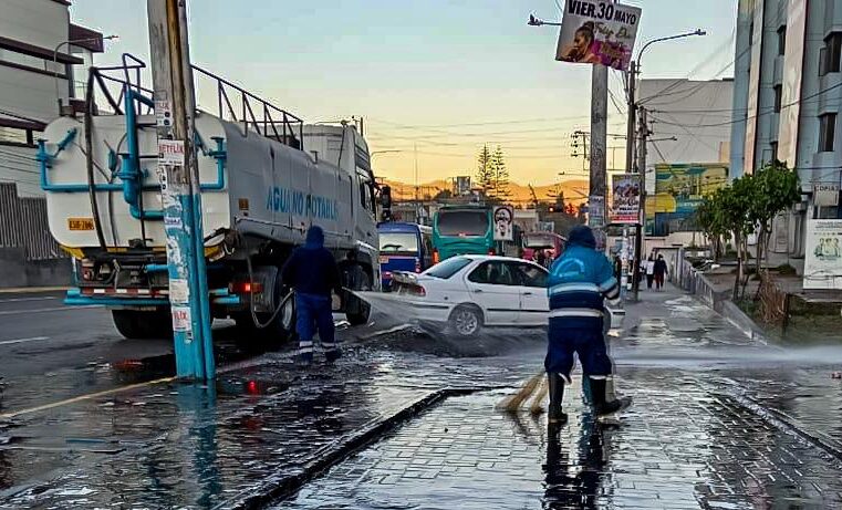 MPA refuerza acciones de limpieza con baldeo y recolección en zonas críticas
