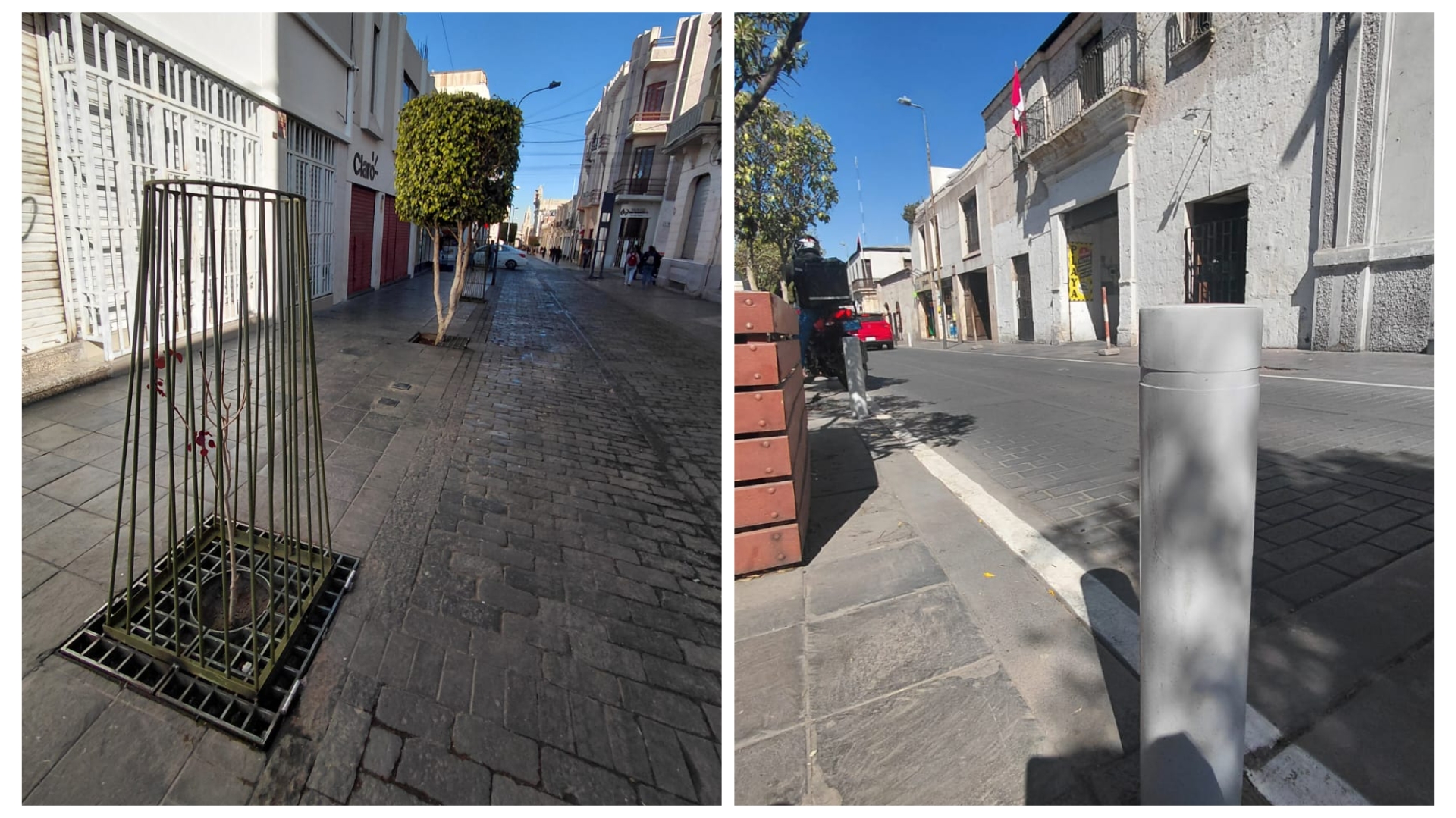 UN CENTRO HISTÓRICO MÁS BELLO. Por fin plantan árboles, reemplazan bolardos y tachos