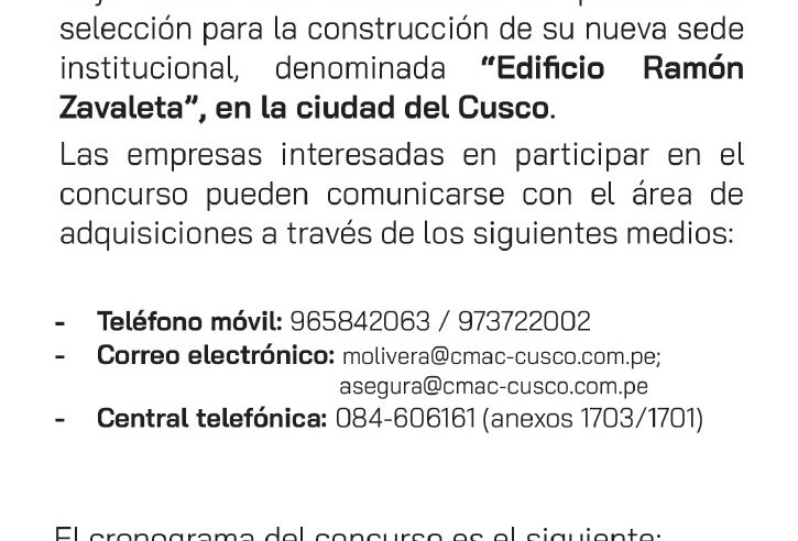 CONVOCATORIA CAJA CUSCO