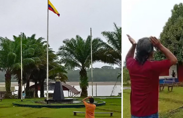 Bandera de Colombia izada otra vez en territorio peruano