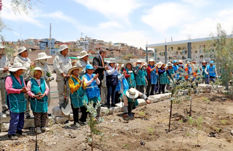 Más de 60 «aguateras» colaboran en la reforestación del cementerio La Apacheta