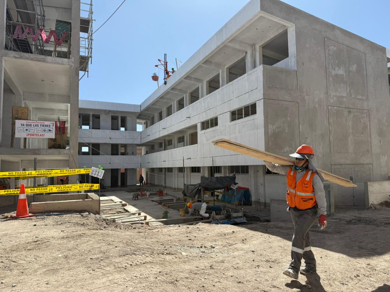 Obra del colegio Héroes del Cenepa con avance del 60 %