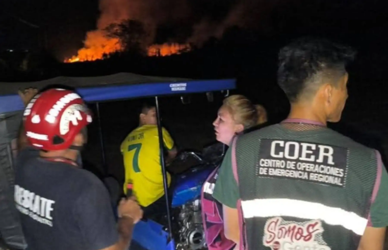 Brindan apoyo para controlar incendio forestal