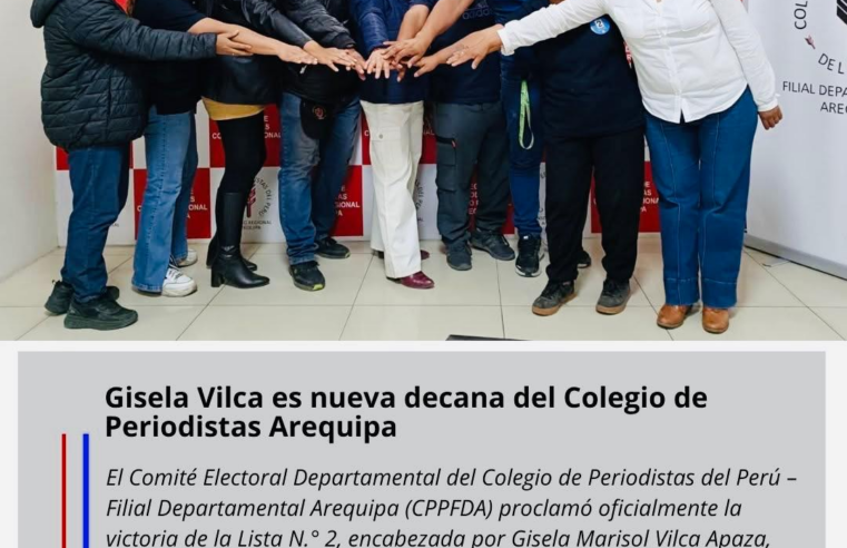 Gisela Vilca es la nueva decana del Colegio de Periodistas de Arequipa