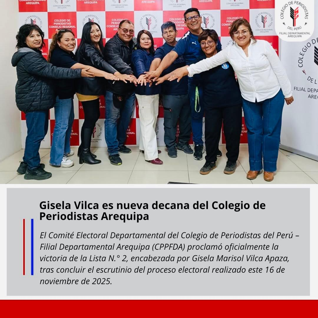 Gisela Vilca es la nueva decana del Colegio de Periodistas de Arequipa