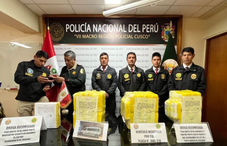 Capturan a presuntos narcotraficantes e incauta casi 60 kilos de cocaína