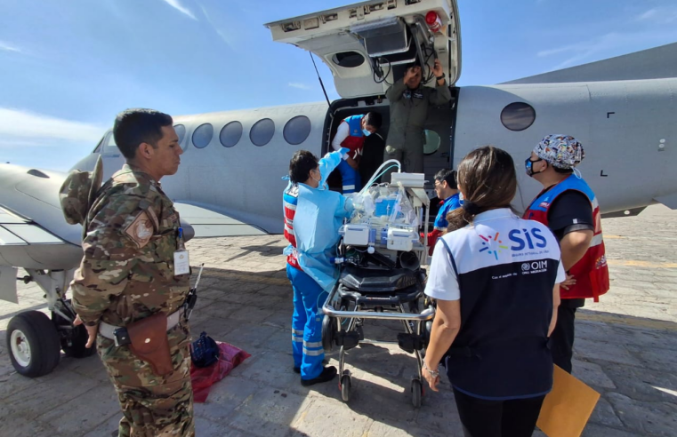 SAMU participa en traslado aéreo de Recién nacido en situación crítica