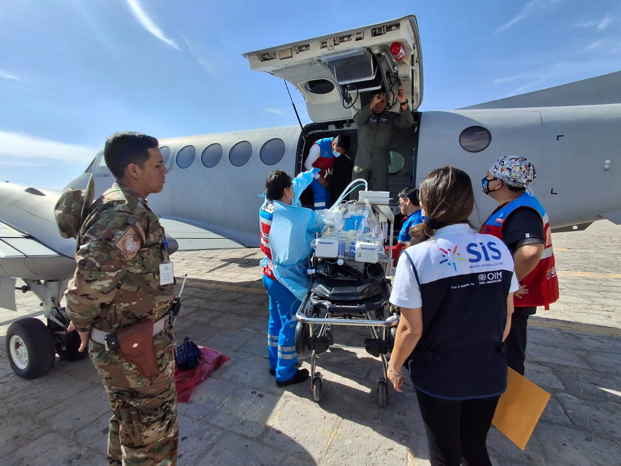 SAMU participa en traslado aéreo de Recién nacido en situación crítica