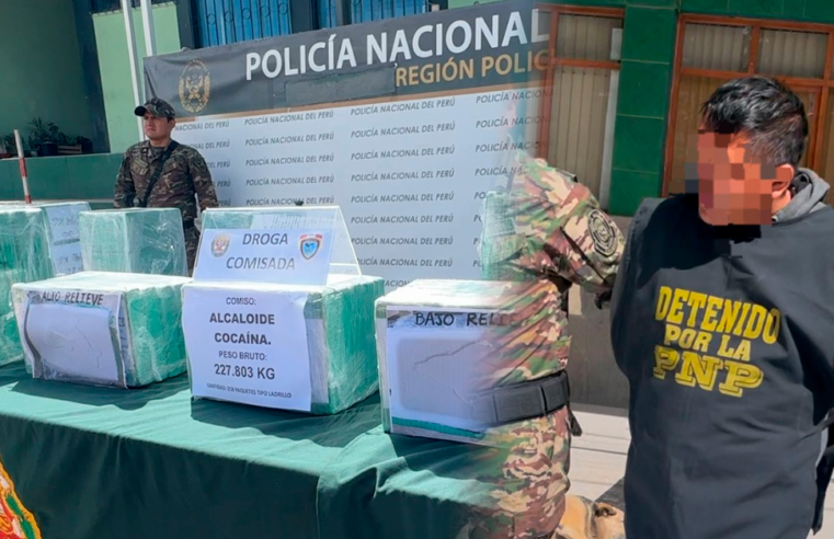 PNP intercepta 230 kilos de droga rumbo a Bolivia y Europa en fiestas