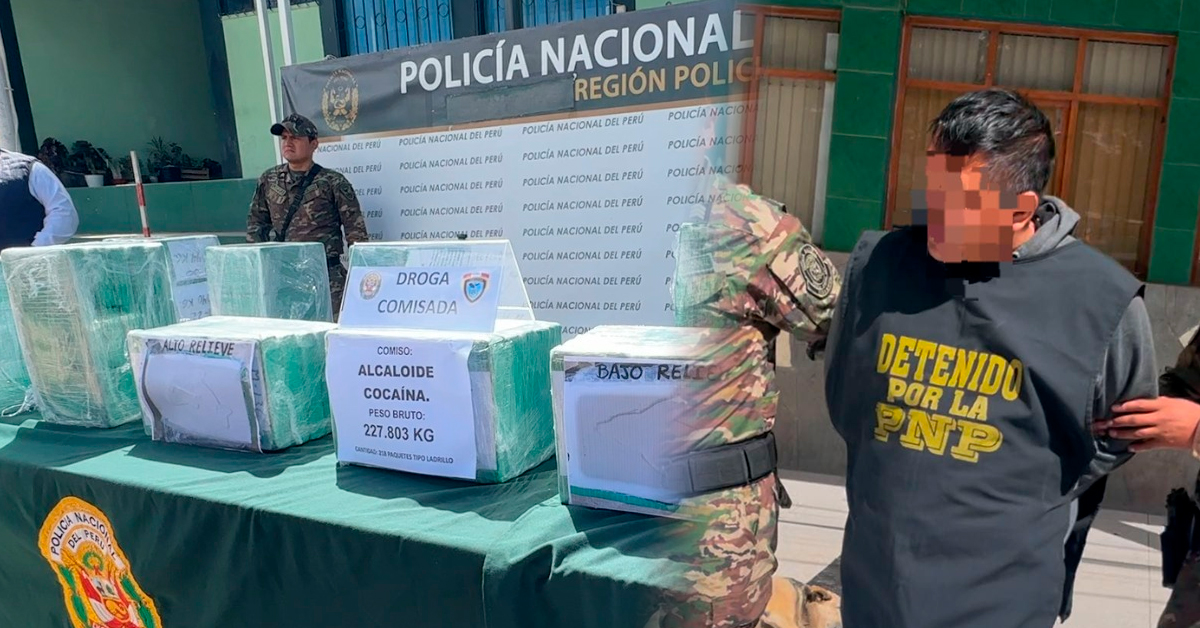 PNP intercepta 230 kilos de droga rumbo a Bolivia y Europa en fiestas