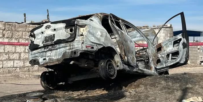 Auto termina calcinado en Yura por presunto conflicto por terrenos